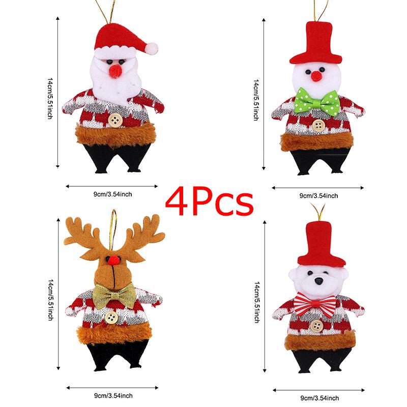 Christmas Window Display Bag Pendants Cartoon Doll Party Twill Design Xmas Atmosphere Mini Pendant Home Decoration Various Styles