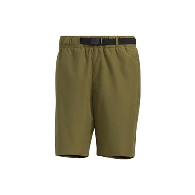 Solid Color Simple Sports Straight Shorts Men Bottoms Dark-Olive-Green HE9935