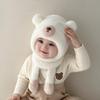 Polyester Fleece Lined 2-6 Years Bear Hat Scarf Set Kids Hat Scarf Set  Cold Weather Wear