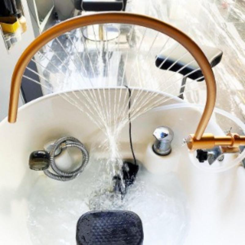 Adjustable Water Circulation Flushing Head Portable Shampoo Bowl Waterfall Head Spa Flushing Bed Bent Pipe Accessories