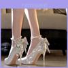 Elegant Gold High Heel Sandals With Sparkling Crystals For Bridal Weddings
