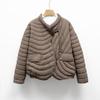 Down Jacket New National Standard 90 Down Casual Autumn and Winter Light and Simple Solid Color Round Neck Loose Coat