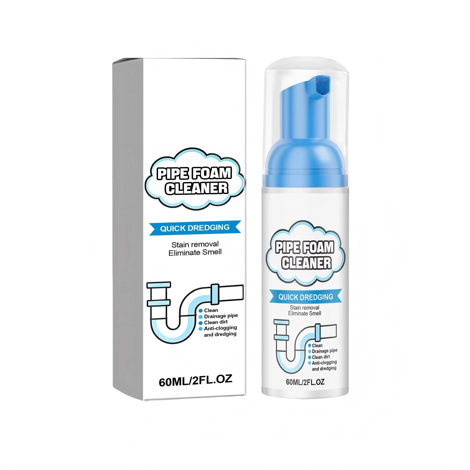 

Pipe Foam Cleaner 60ml Quick Dredging Drainage Pipe Cleaner for Stain Removal and Smell Elimination Anti-Clogging and Drain Maintenance One Size білий