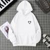 Simplic Heart Print Women Sweatshirt Soft Casual Loose Vintage Female Hoodies Winter Warm Fleece Student Tops