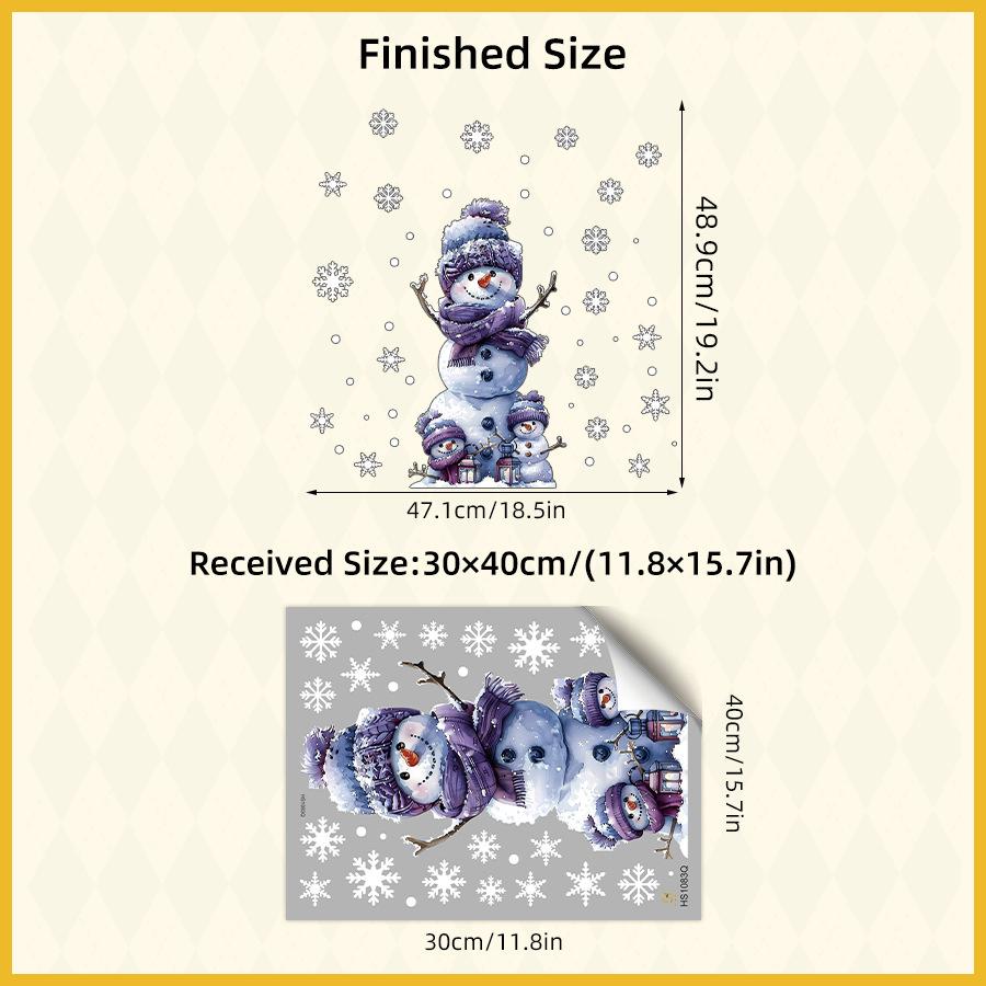 Christmas Warm Winter Welcome Snowman Wreath Stickers Xmas New Year Home Door Wall Window Decoration Decals KTY