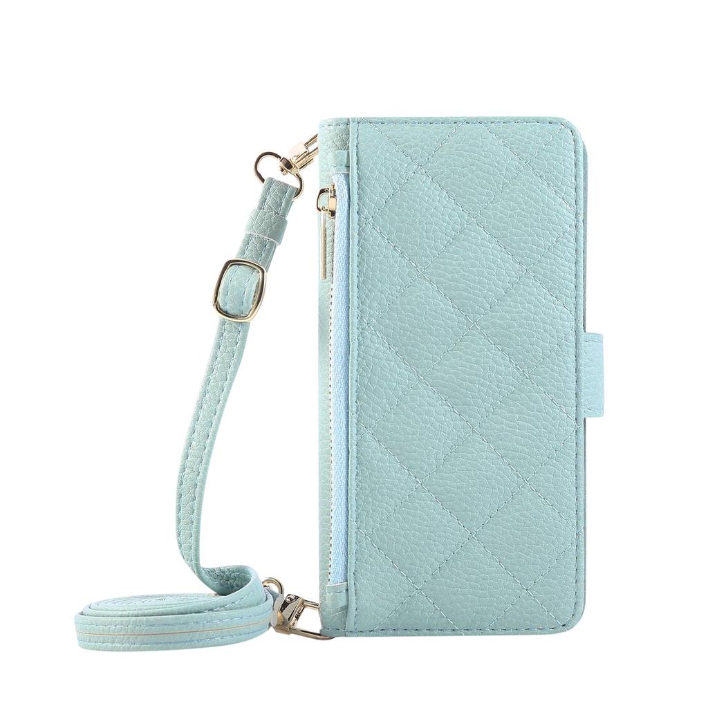 For Google Pixel 9 Pro XL 9 8 7 Pro 9A 8A 7A 6A Wallet Case with Mirror, Wristlet & Crossbody Strap, Zipper Card Holder Cover