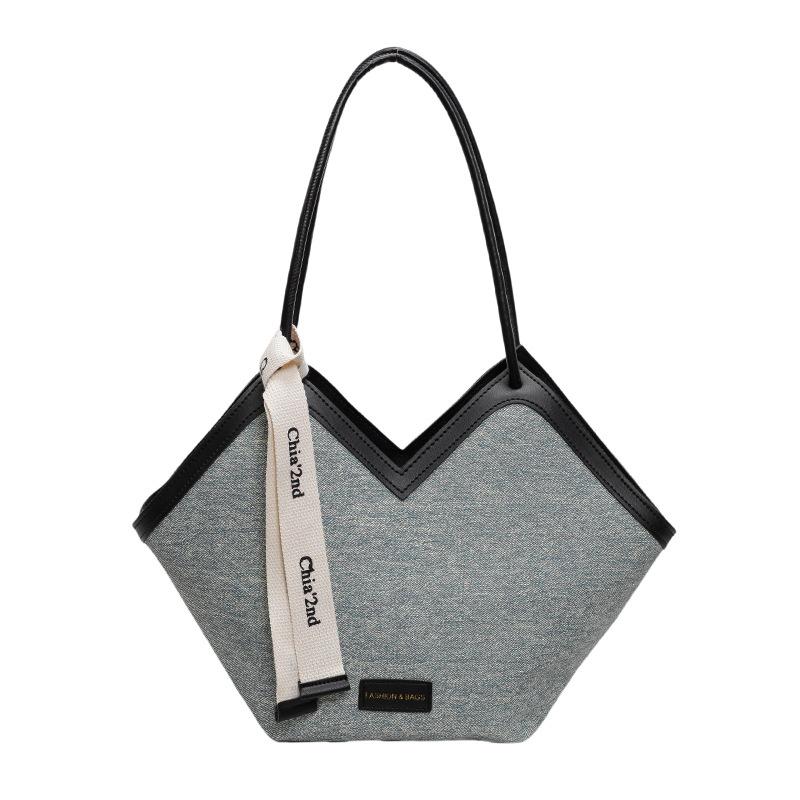 

Винтажная модная сумка-тоут женская новая работа для поездок на работу большая вместимость на плечо трендовая повседневная сумка подмышку женская синий