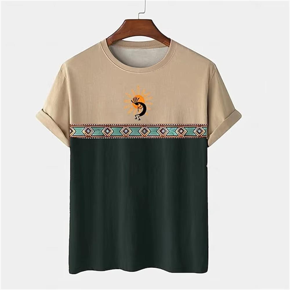 3D Print Vintage Men T-Shirt Fashion Ethnic Pattern Tees Summer Men Short Sleeves T Shirts Women Tshirt Kids Tshirt Clothing