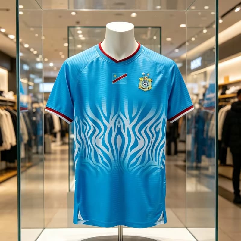 2026 Lato Nowy Sezon Congo Blue Strój Piłkarski Reprezentacja DR Kongo Szybkoschnąca Koszulka Męska Drukowana 3D Rodzinne Koszulki Dziecięce