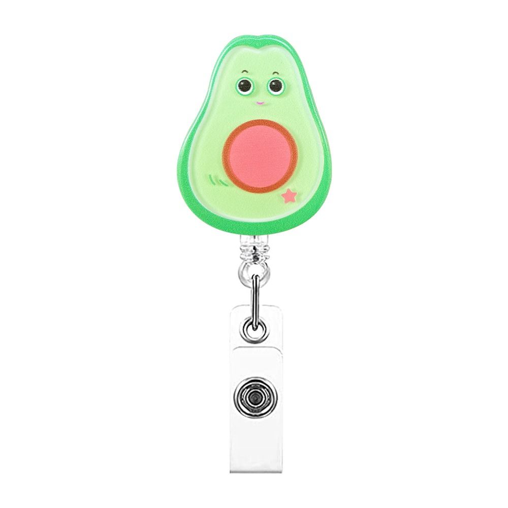 Avocado ID Card Holder Telescopic Retractable Badge Clips Fruit Badge Reel  Nurse Doctor