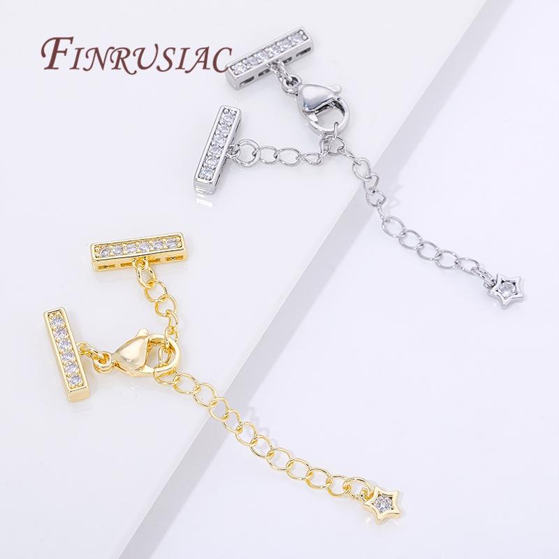 18K Gold Plated 3-row Pearl Necklaces Connectors,Extension Chain with Lobster Clasps For Jewelry Making Supplies DIY Accessories