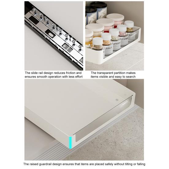 Storage Box Pull-out Cabinet Organizer Strong Load-bearing Easy To Install Kitchen Heavy Duty Slide-out Drawer Storage Tray