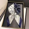Luxury Square Scarf For Women Elegant Ladies Hijab Paisley Print Neckerchief Bandanas Summer Soft Stain Faux Silk Scarves Shawl