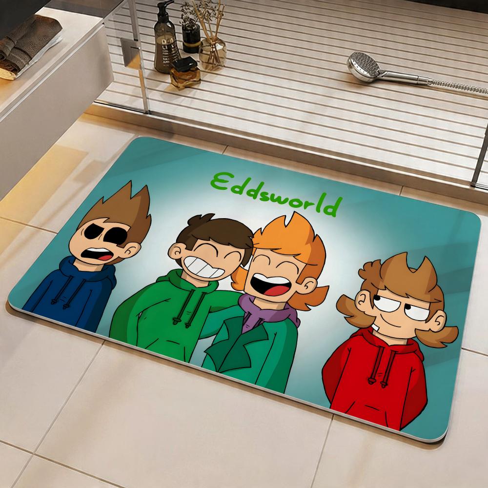 Cartoon E-Eddsworld Floor Mat Eco Diatomite Antibacterial Odor-Resistant Floor Mat & Drain Pad for Kitchen & Bathroom