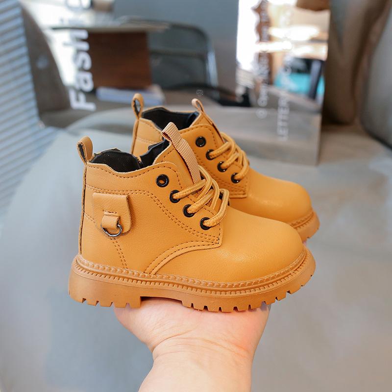 Kids Martin Boots Spring Autumn Non Slip Leather Shoes For Boys And Girls Toddler Single Boots