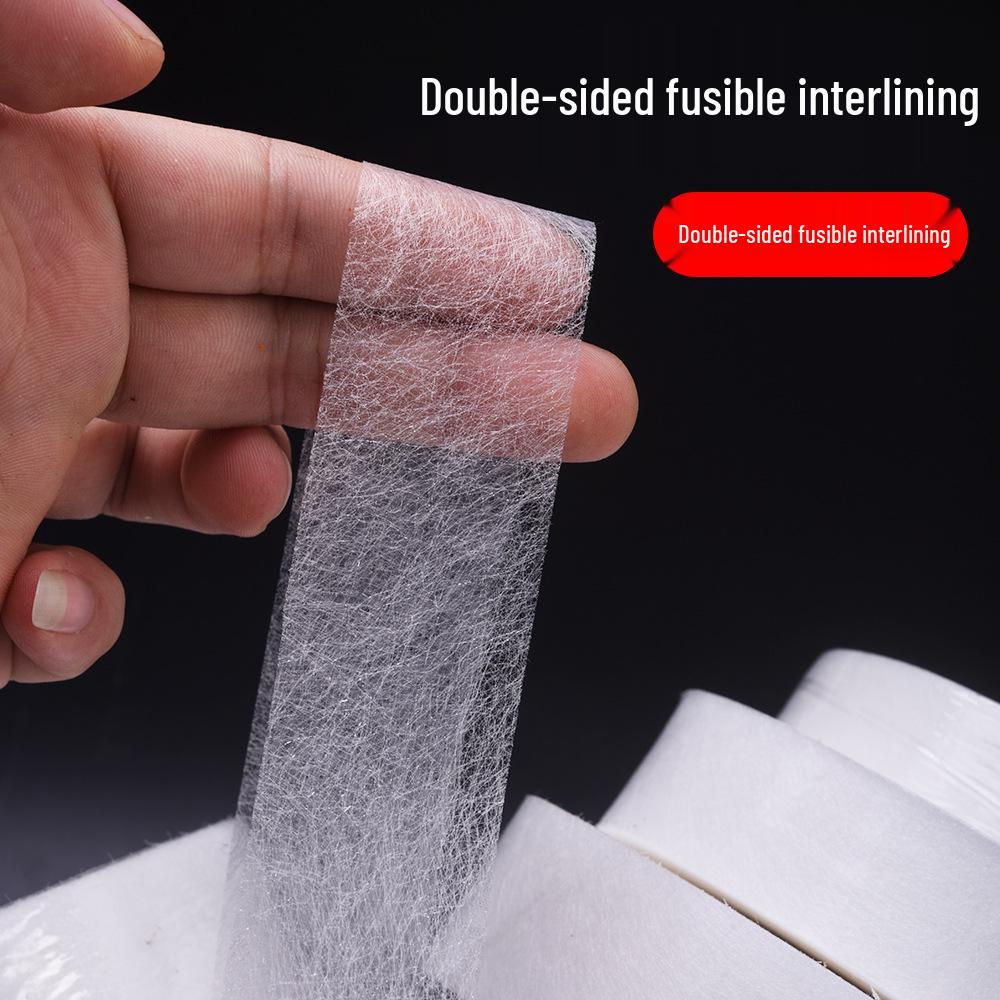 Double-Sided Fusible Non-Woven Hot-Melt Fabric Adhesive for Garment Lining and Piping Thin Interlining White 0.5cm/70 yards