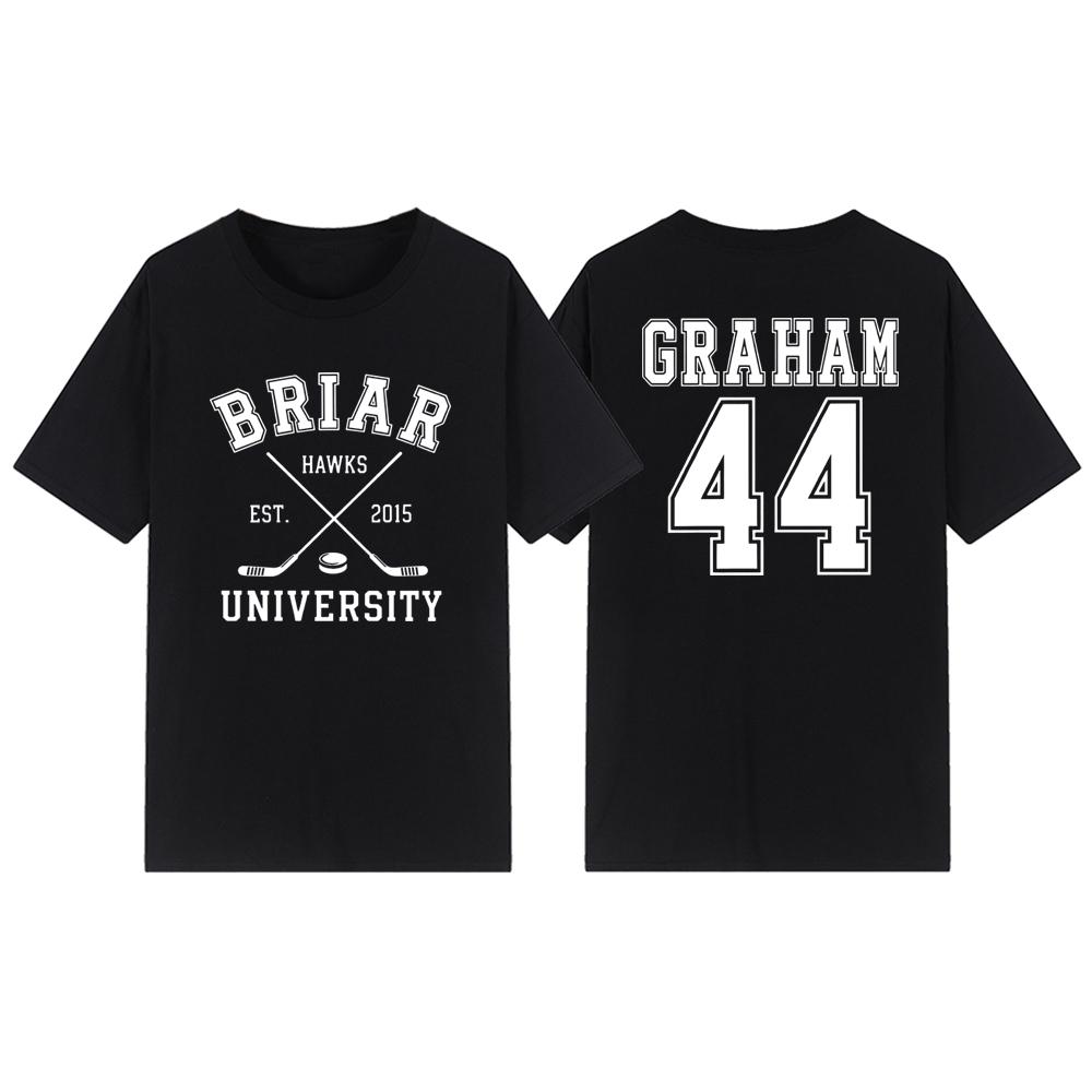 Briar University Graham 44 Hockey Zweiseitiges T-Shirt Briar U Hockey Romanze Tee Unisex Kurzarm T-Shirt Buchliebhaber Geschenk Shirt