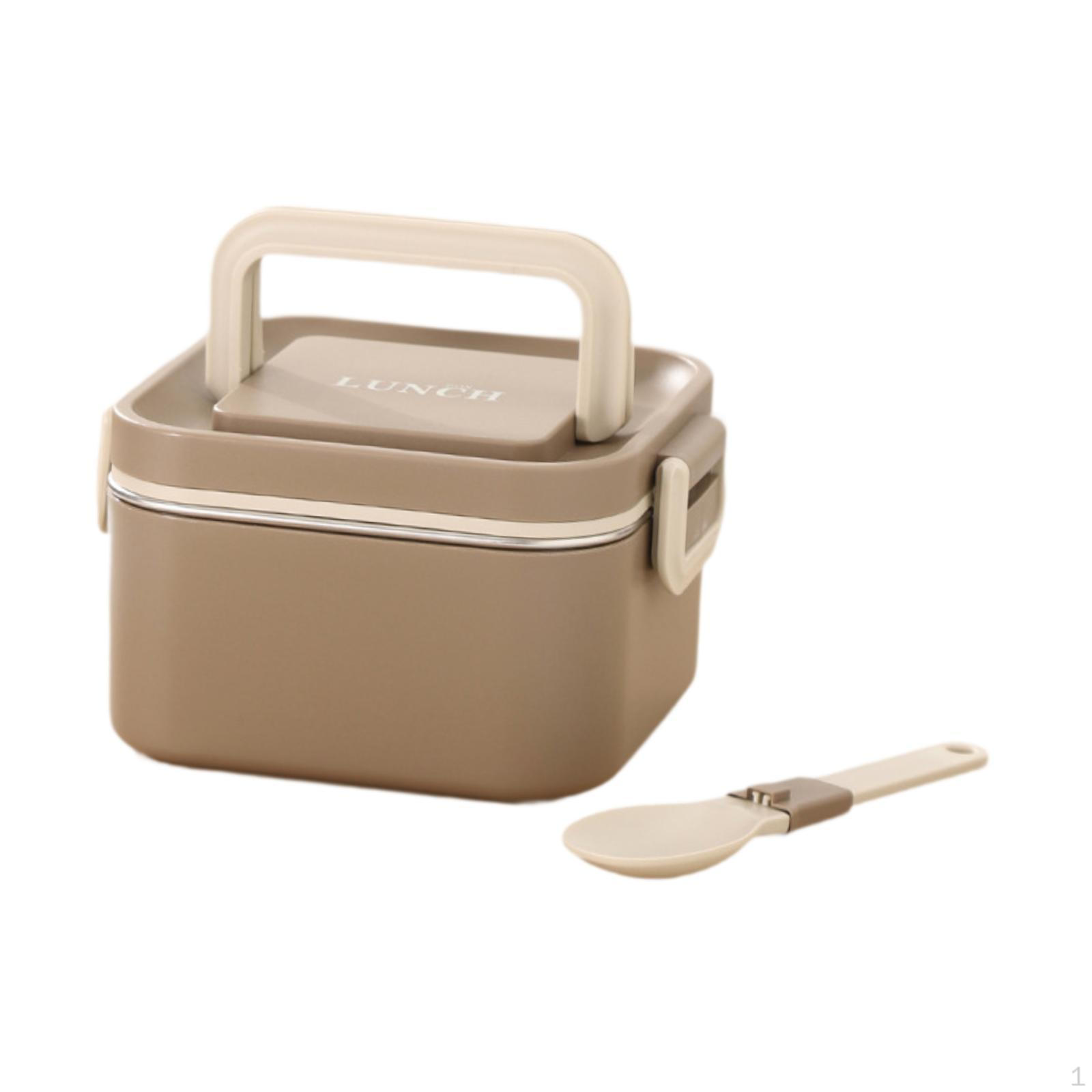 

Ланч-бокс для взрослых Bento с герметичной крышкой для микроволновки, многоразовый морозильник для хранения продуктов, портативный для пикника Single Khaki