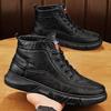 High-top Shoes Winter New Velvet Thickened Warm Cotton Shoes Black Leather Shoes Casual Martin Tide Shoes