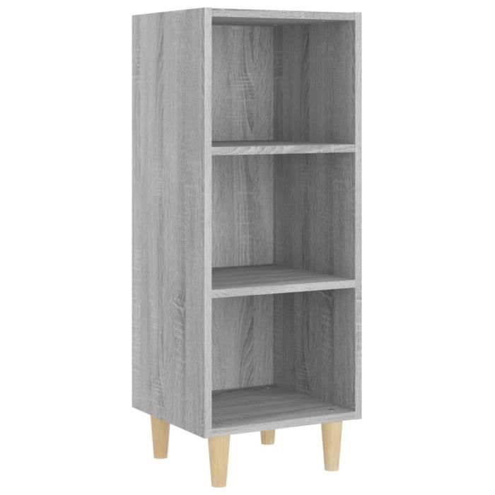 817421 vidaXL Buffet Sonoma Grey 34.5x32.5x90 Cm Engineered Wood