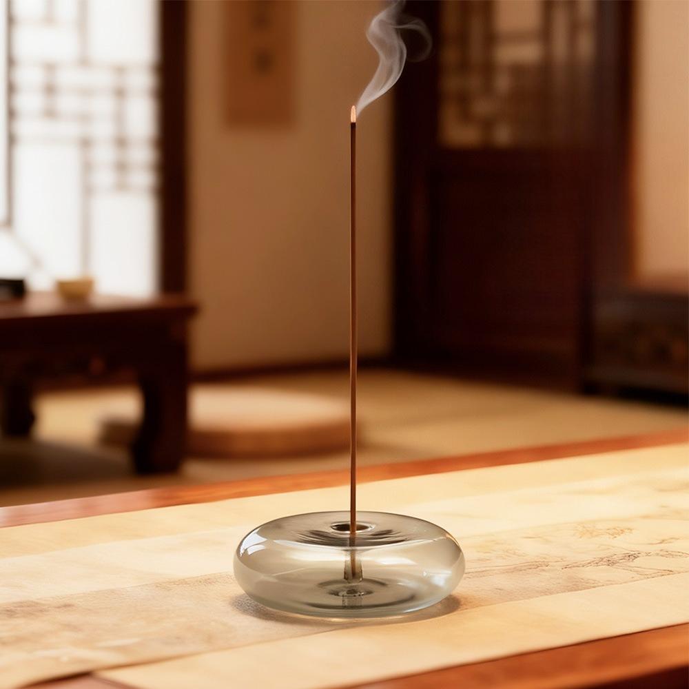 Colorful Circle Glass Incense Holders Household Chinese Incense Stick Incense Burners Yoga Ceremony Relieve Home Fragrance Gifts