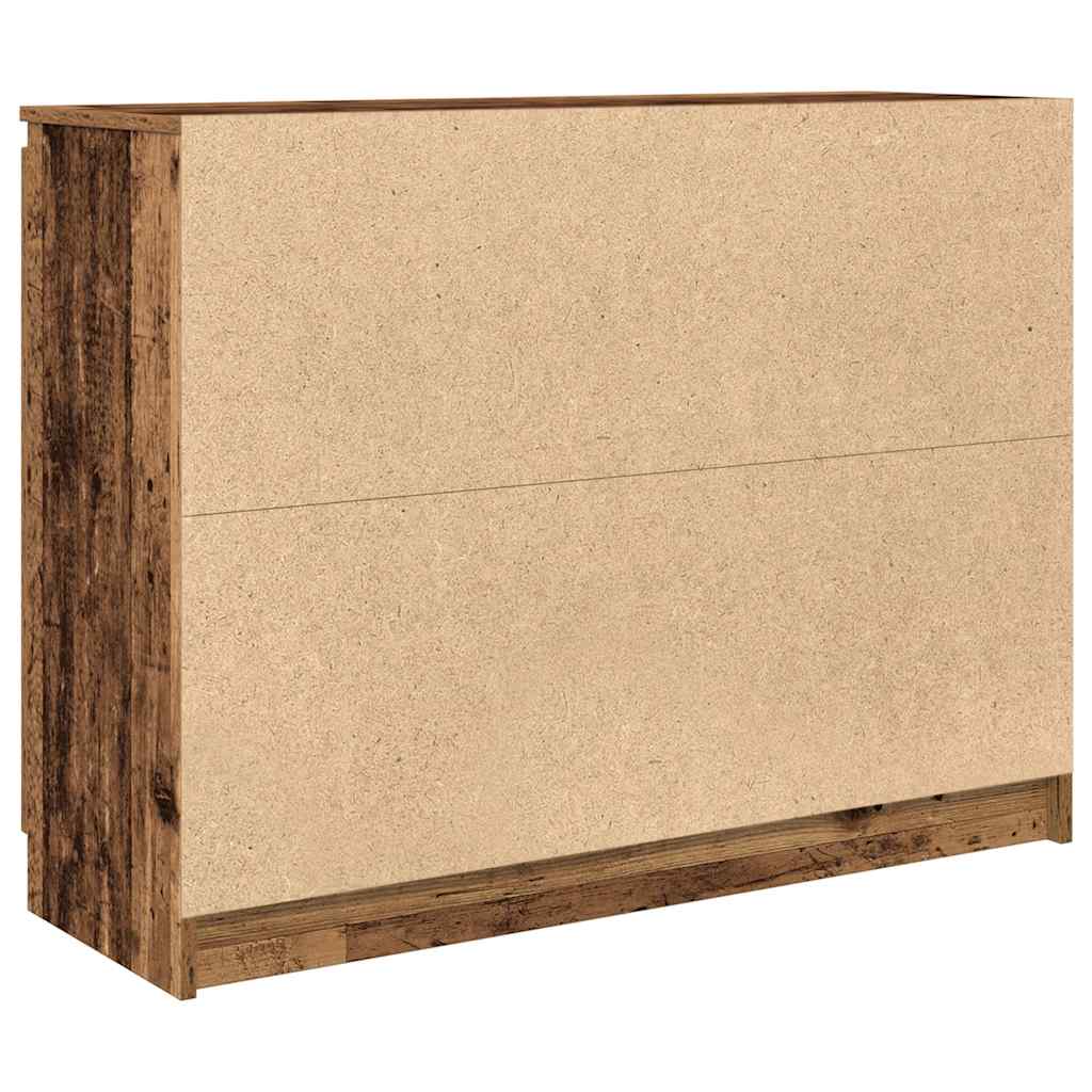Sideboard with Drawers Rustic Wood Look 100.5 X 35 X 76 Cm