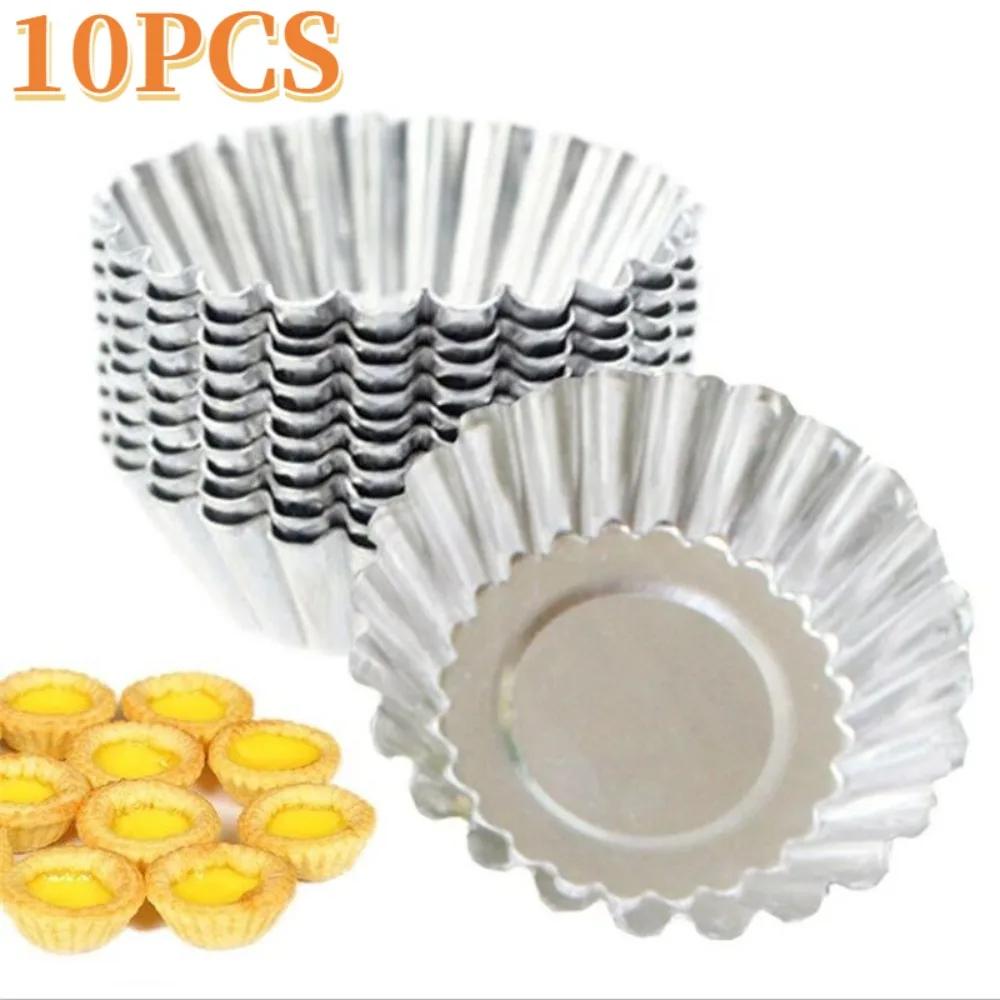 10PCS/set Reusable Cupcake Egg Tart Mold Cookie Pudding Mould Multifunctional Nonstick Cake Baking Cups Baking Mold Pastry Tools
