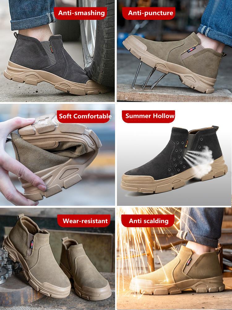 Work Safety Shoes Men Steel Toe Shoes Women Construction Work Boots Breathable Lightweight Welder Safety Boots