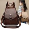 Schoolbag Flip Lock Backpack Women's 1011 New Soft Leather Anti-theft Backpack Multifunctional Commuter Travel School Bag