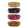Adjustable PU Leather Pet Necklace Widen Rivets Pet Collar Spiked Dog Collars  Outdoor Dog Walking