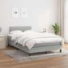 Maison Exclusive - Bedbodem met lattenbodem en matras lichtgrijs 120x190 cm stof