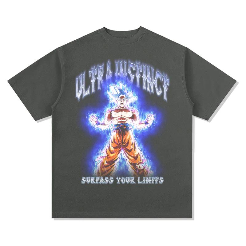 Ultra Instinct Dragon Ball Goku TShirt Surpass Your Limits Graphic Tee Premium Cotton Crew Neck Streetwear Fashion Tops
