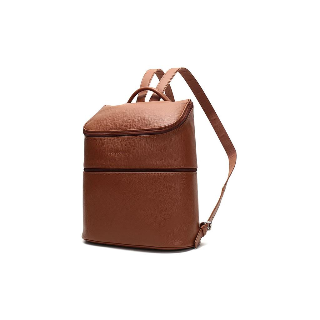 Longchamp Le Pliage Zipper Closure Leather Backpack Men backpack Caramel 1617021F72