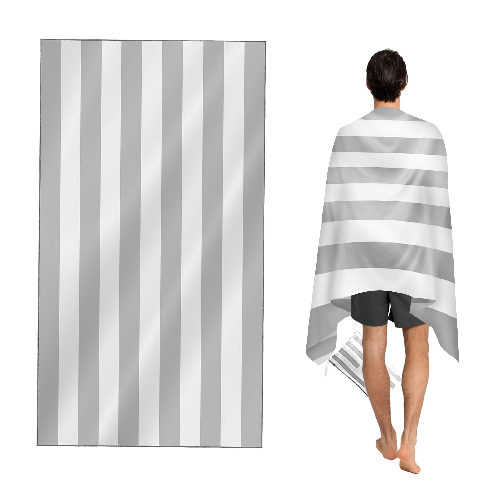 

CNMTCCO Quick Dry Microfiber Beach Towel with Bag, 100% Recycled, Sand Free, Lightweight Compact Towel for Adults W30*H60(CM)