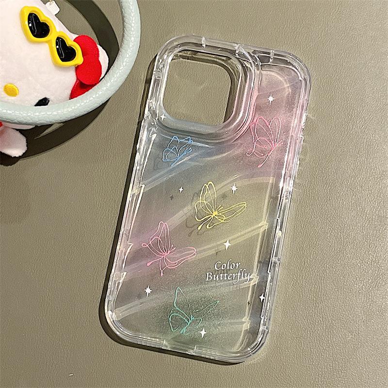Mobile Phone Cases for iPhone 11 13 XR 15 Pro Max 12 14 Pro Max Case iPhone 16 7 Plus 8 Plus XS Max 6 15 Plus Laser Wave Pattern Anti-drop Waterproof