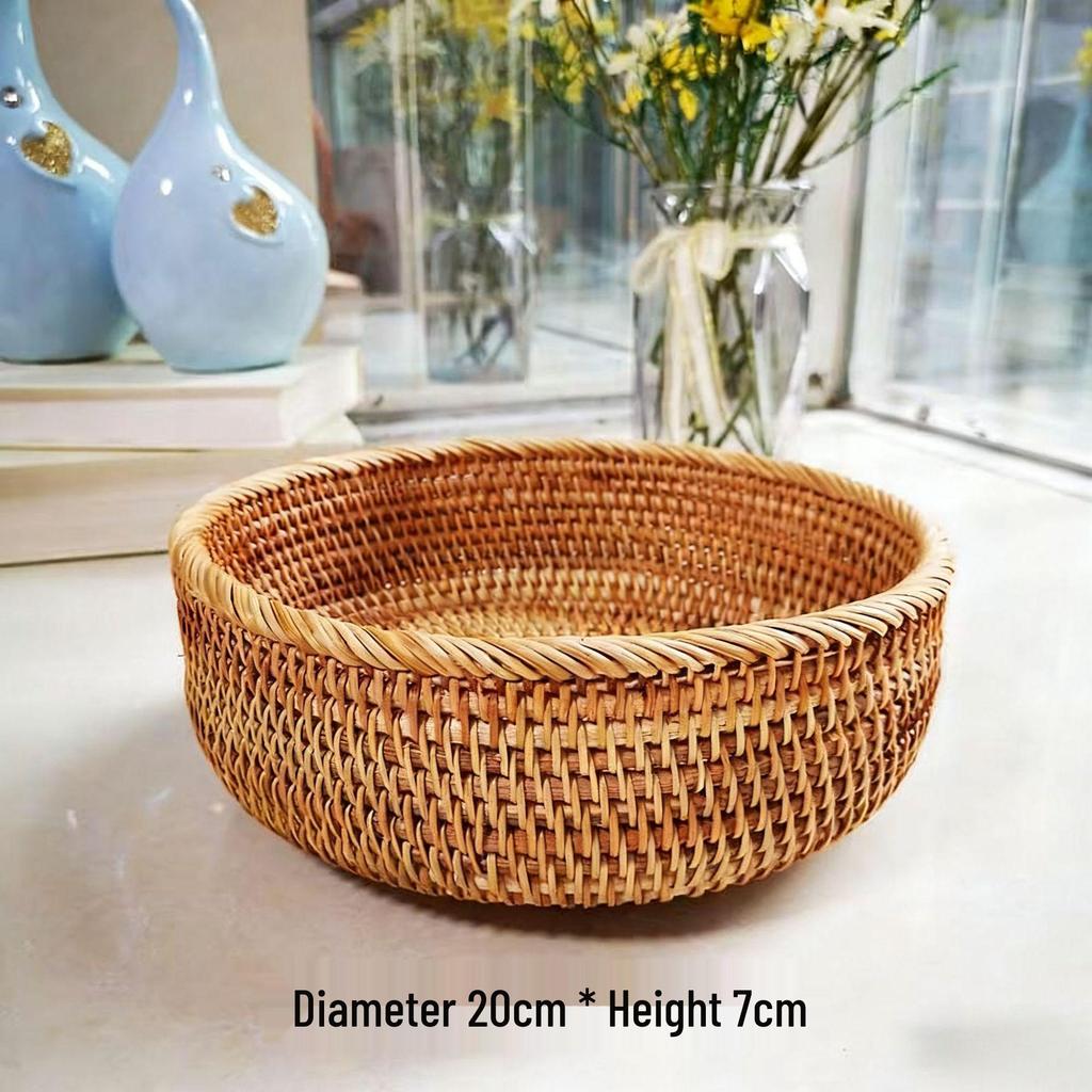 Hand-Woven Autumn Vine Snack Basket for Living Room or Table