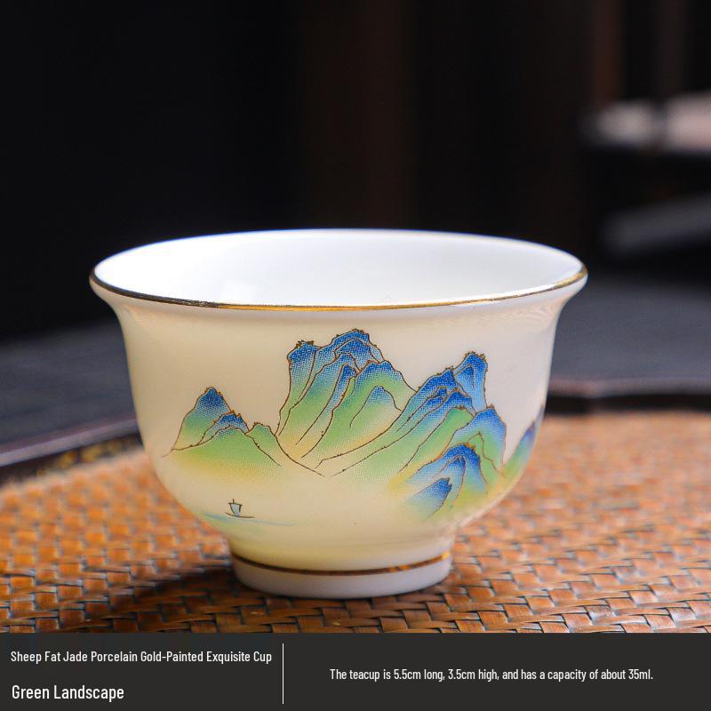 Jade Kung Fu Tea Set: Sheep Fat Dehua White Porcelain Small Tea Tasting Cups - Ideal Gift for Tea Lovers