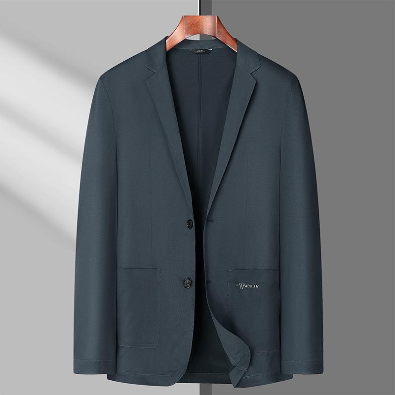 2025 Spring/Summer Men's Breathable Stretch Casual Plus-Size Single-Breasted Jacket