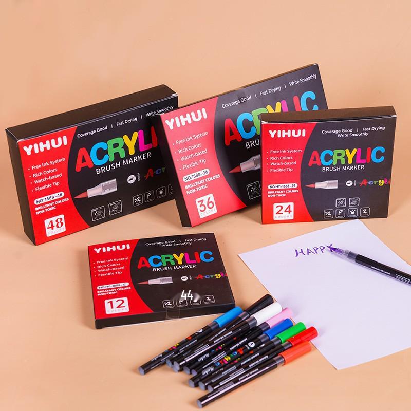 TK Acrylic Liquid Marker with Soft Tip: No Press Needed, Waterproof, Stackable Colors for Student Drawing