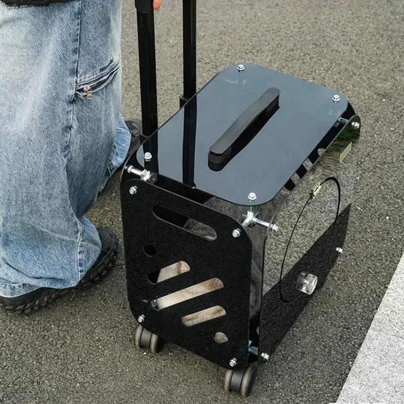 Good-looking Pet Trolley Cat Bag Out Portable Clear Cat Suitcase Large Capacity Dog Carrier Air Suitcases Transport Pet Products
