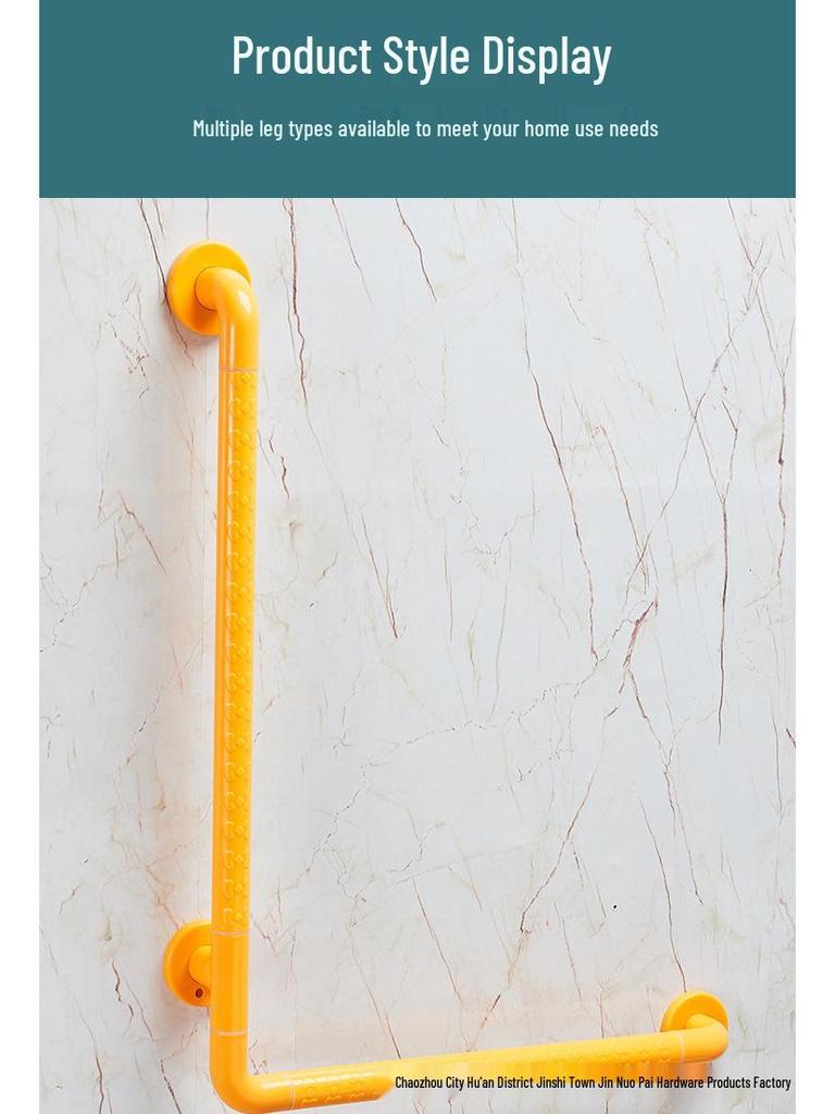 Anti-Slip L-Shaped Bathroom Handrail for Elderly and Disabled - Toilet Safety Handle
