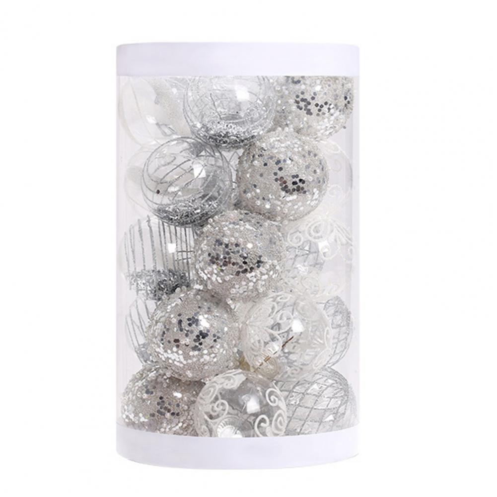 25 Stück 2,36 Zoll Weihnachtskugel-Ornamente Glitzer Pailletten Plastikkugel Weihnachtsbaumhänger für Feiertagsdekoration