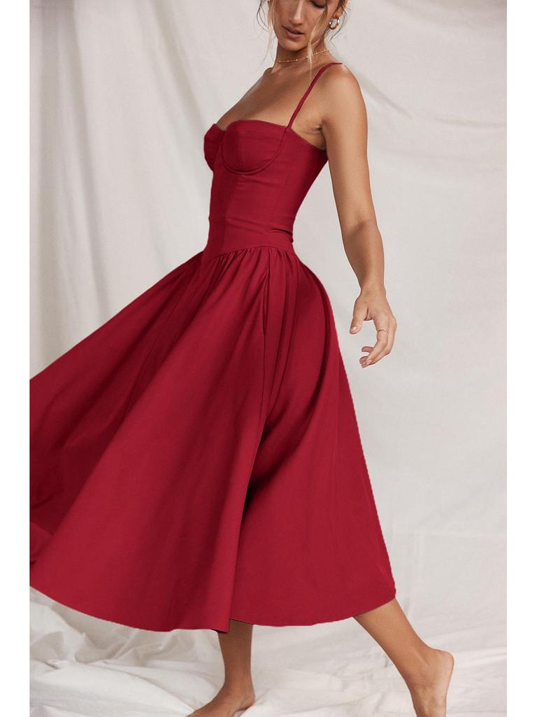 2024 French Retro Long Slip Dress - Court Style Dopamine Outfit