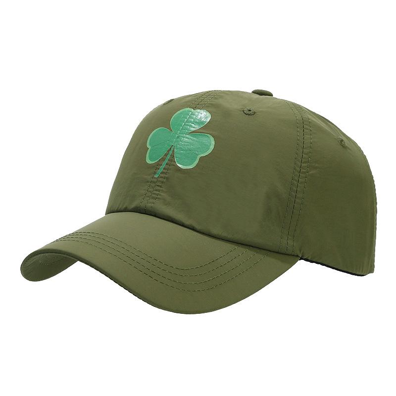 New summer clover printed pattern soft top breathable baseball cap men's and women's outdoor sunscreen sunshade quick-drying hat