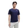 Asics Solid Color Outdoor Casual Sports Crew Neck Short Sleeve T-Shirt Men Tops Navy-Blue 2011C701-400