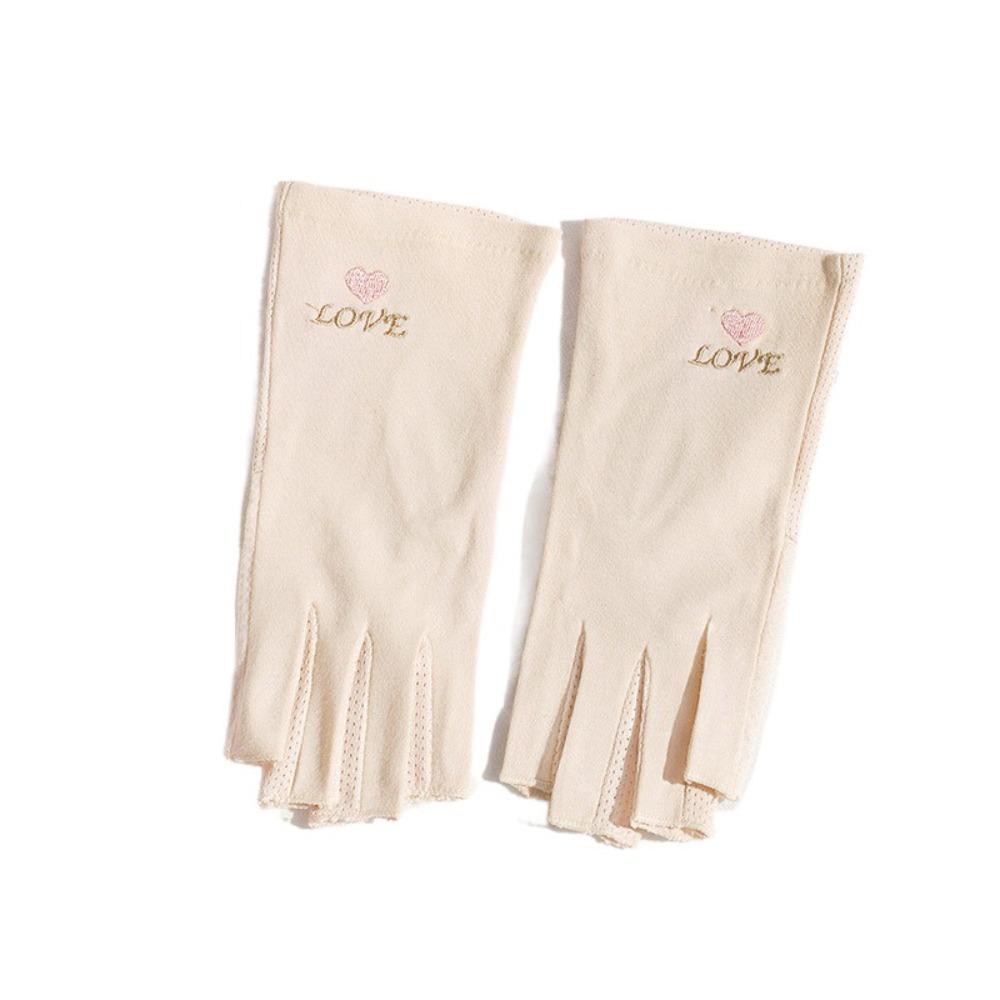 New Half Finger Sunscreen Gloves Breathable UV Protection Manicure Gloves Highly Elastic Riding Driving Gloves Summer