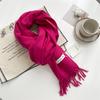 Kašmírový šátek na ruku, podzimní a zimní, jednobarevný, dámský, tlustý střapec, jednoduchý a všestranný, měkký a teplý, imitace kašmíru