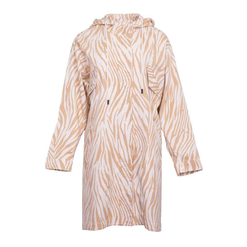 

Женская демисезонная куртка с капюшоном с животным принтом PLEASE S белый