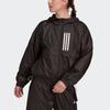 Adidas Windbreaker Jacket With Three Stripes Women Outerwear Black GT3723