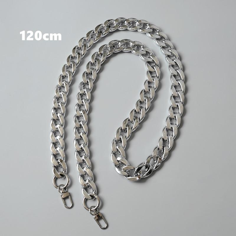 

Новая модная женская цепочка для аксессуаров, съемная замена, крутой серебряный акриловый ремешок, женский плечевой ремень «сделай сам», твердая цепочка из смолы 120CM серебряный